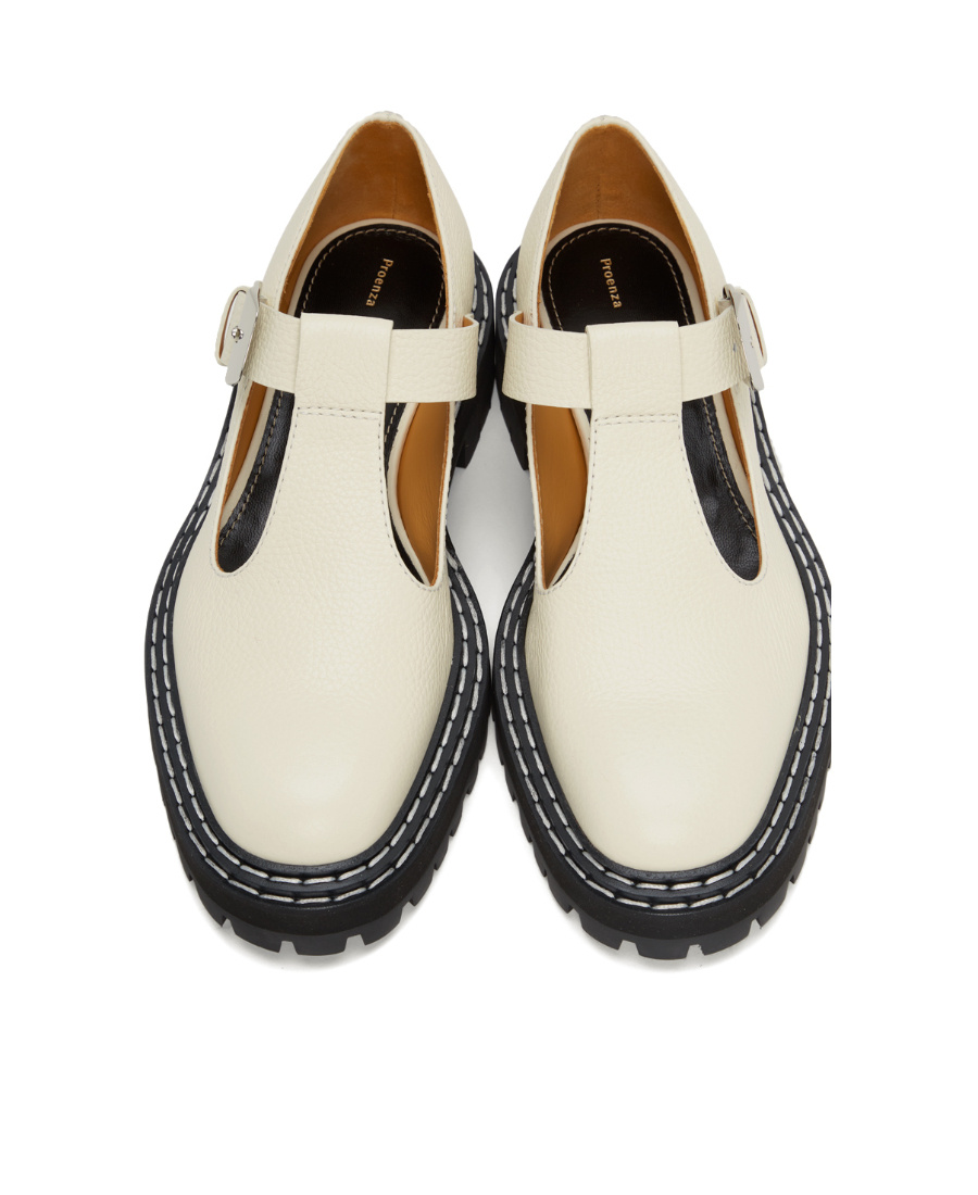 Proenza Schouler Mary Jane Lug-sole Shoes In White
