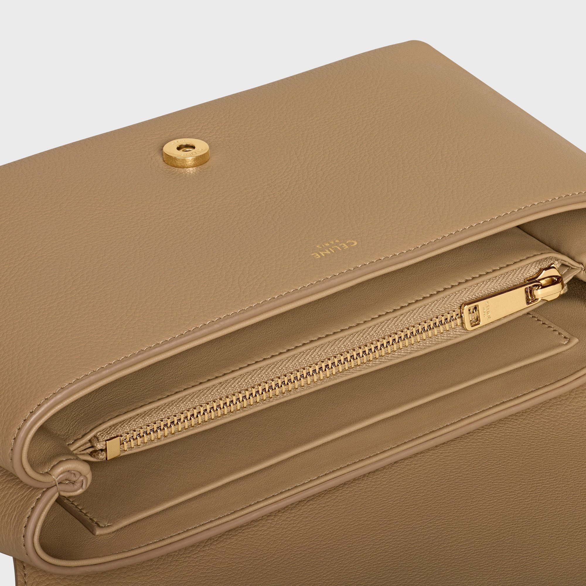 Celine Medium  Victoire Bag In Supple Grained Calfskin In Brown