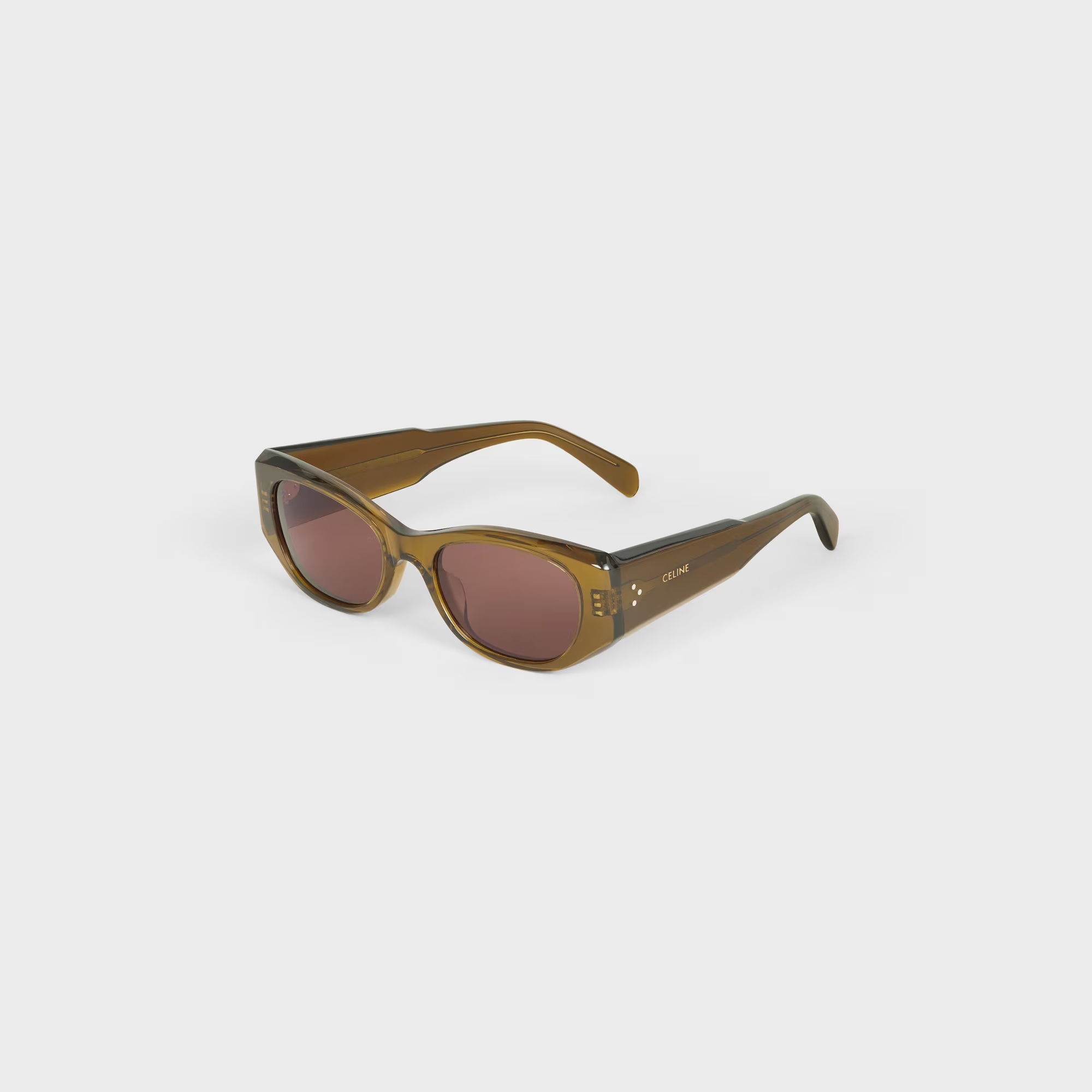 Celine Rectangular S329 Sunglasses In Acetate In Green