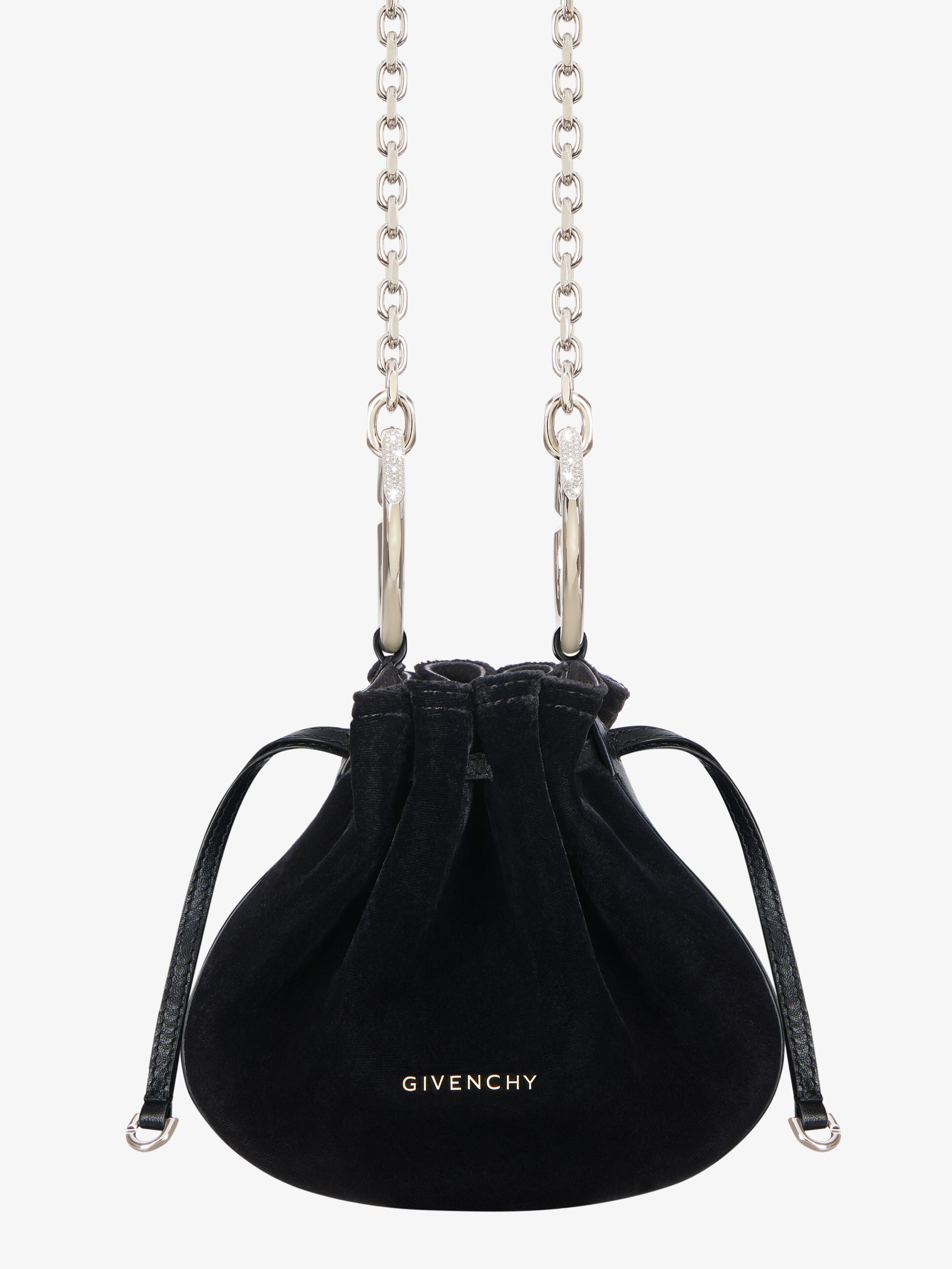 Givenchy Velvet Diamond-encrusted Mini Pumpkin Bag In Black