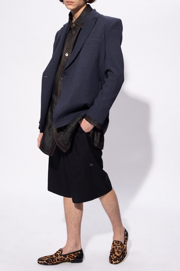 Loewe Wool Shorts In Black