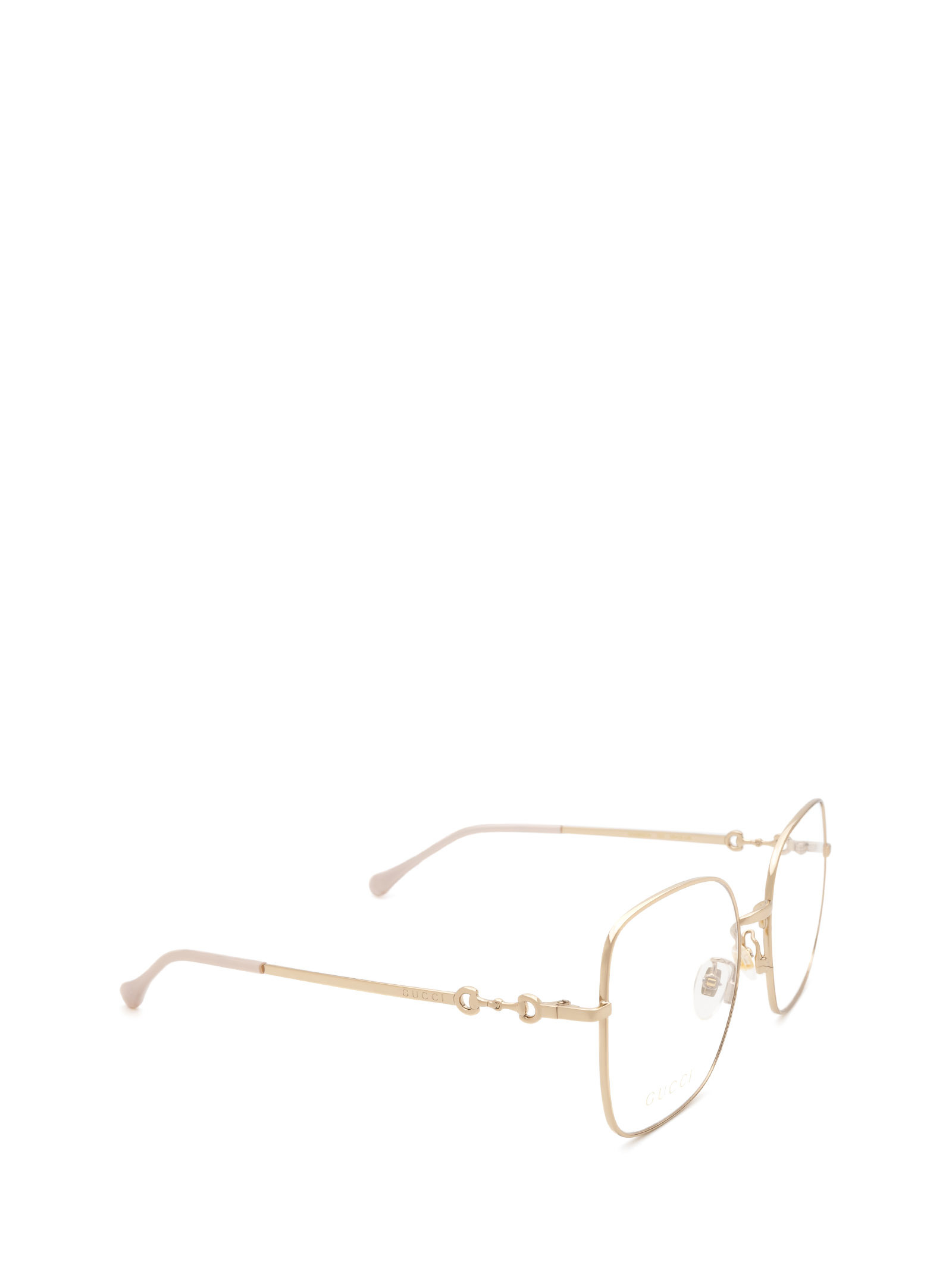 Gucci Logo-lettering Square-frame Glasses In Nude