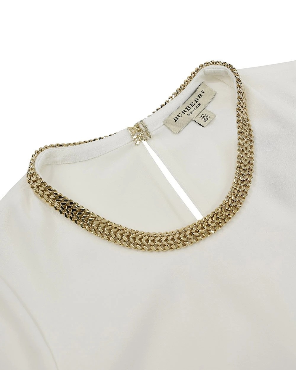 Burberry Logo Round-neck Long-sleeve Blouse In White