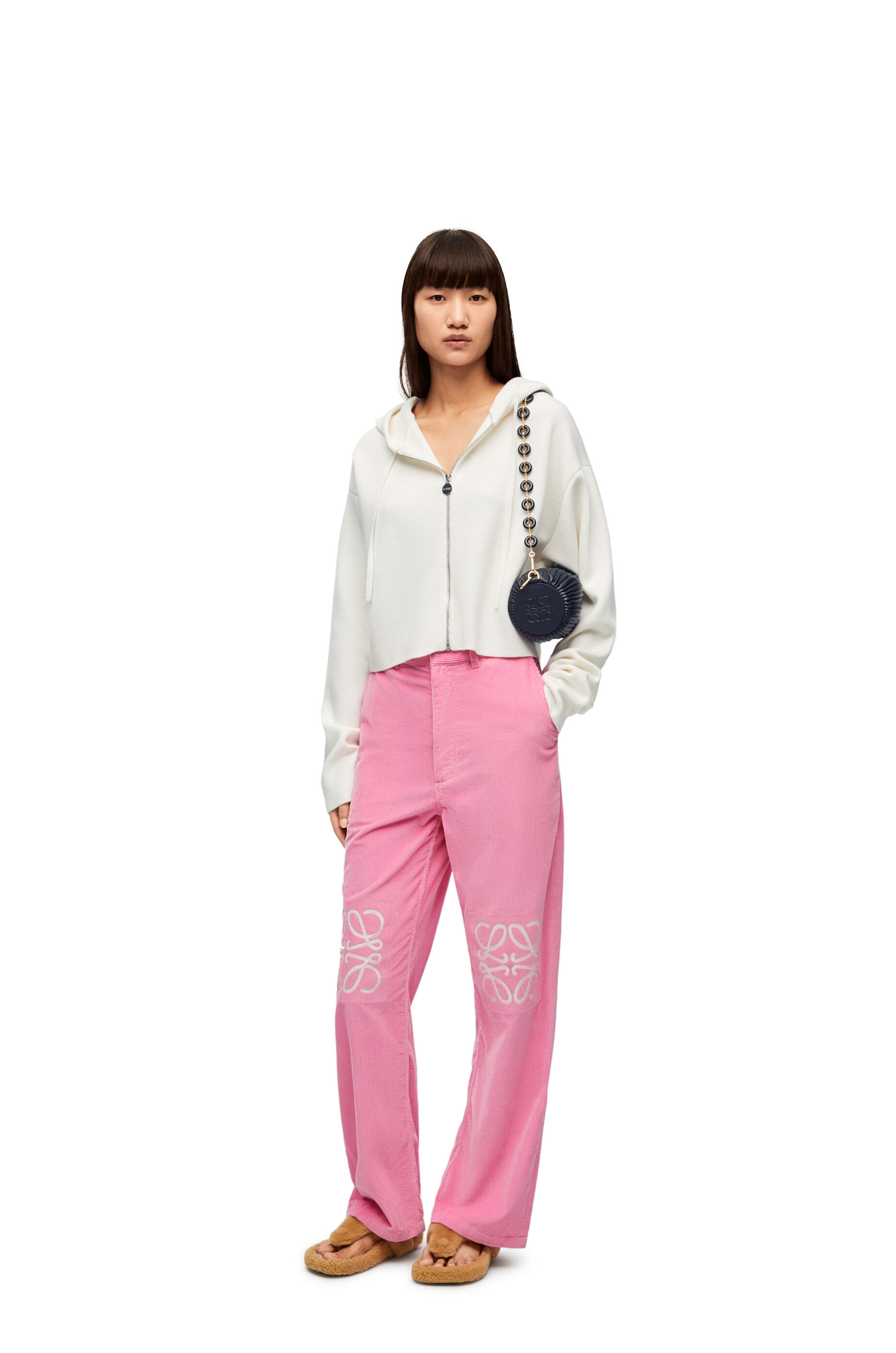 Loewe Anagram Zip-up Hoodie In Wool