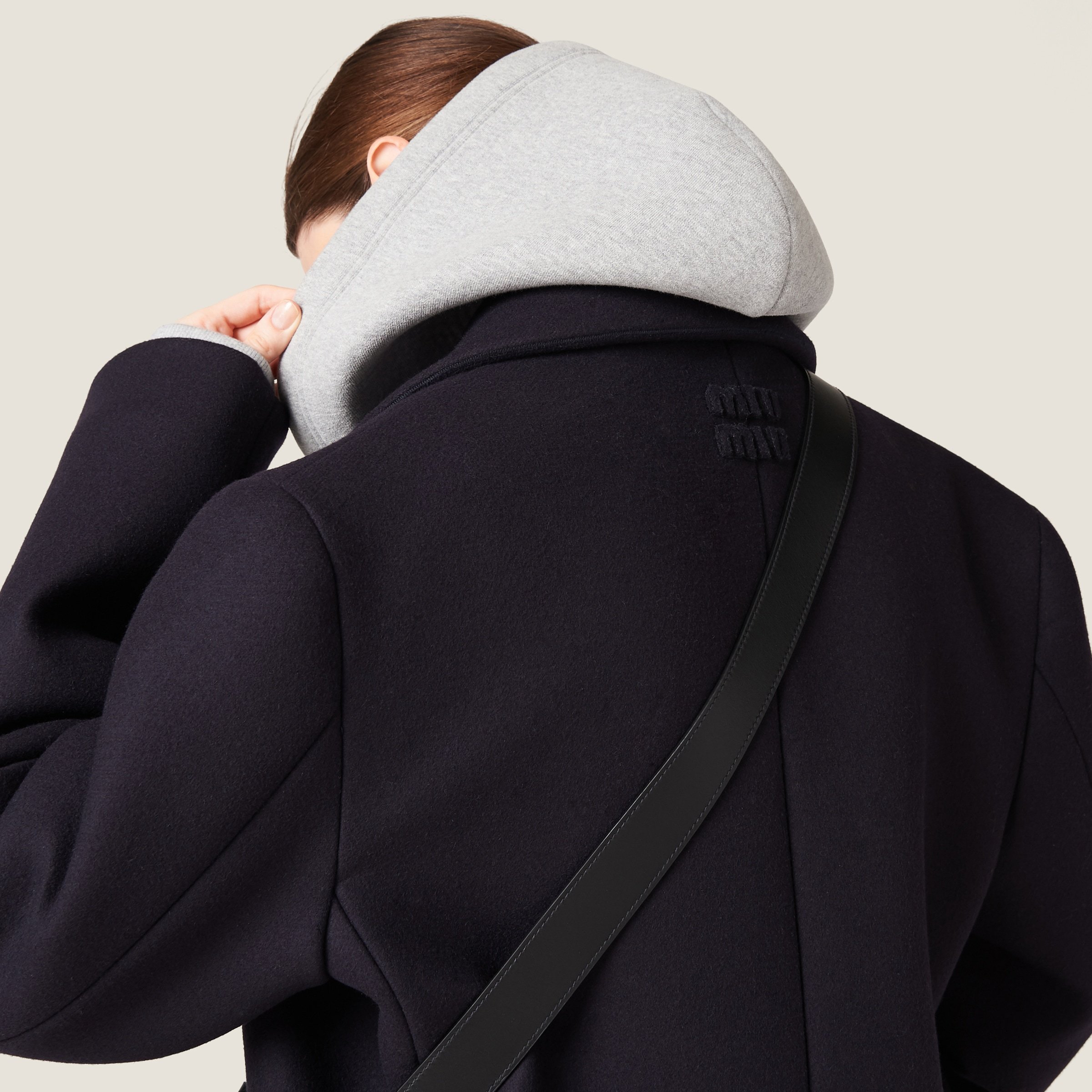 Miu Miu Double-breasted Wool Peacoat In Blue