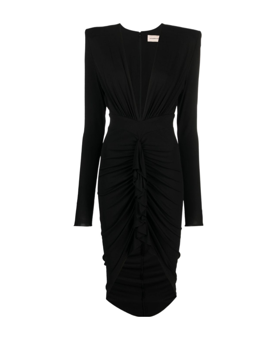Alexandre Vauthier Wrinkled Medium-length Dress In Black