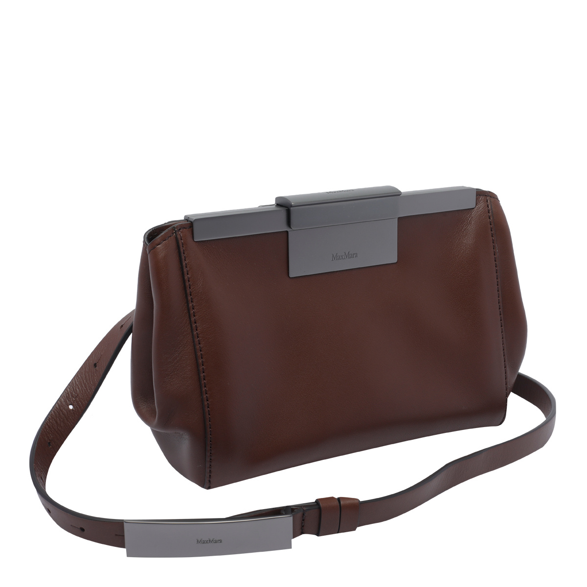 Max Mara Natural Leather Belt Bag In Brown