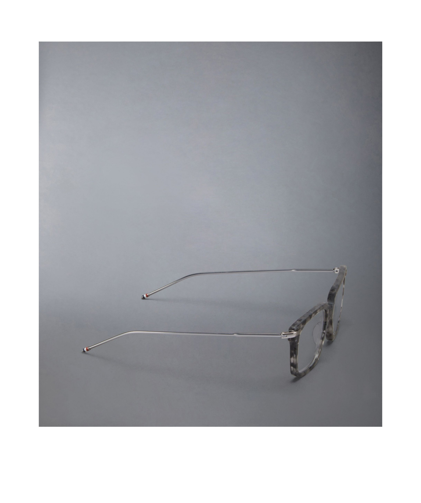Thom Browne Marbled Square-frame Glasses In Black