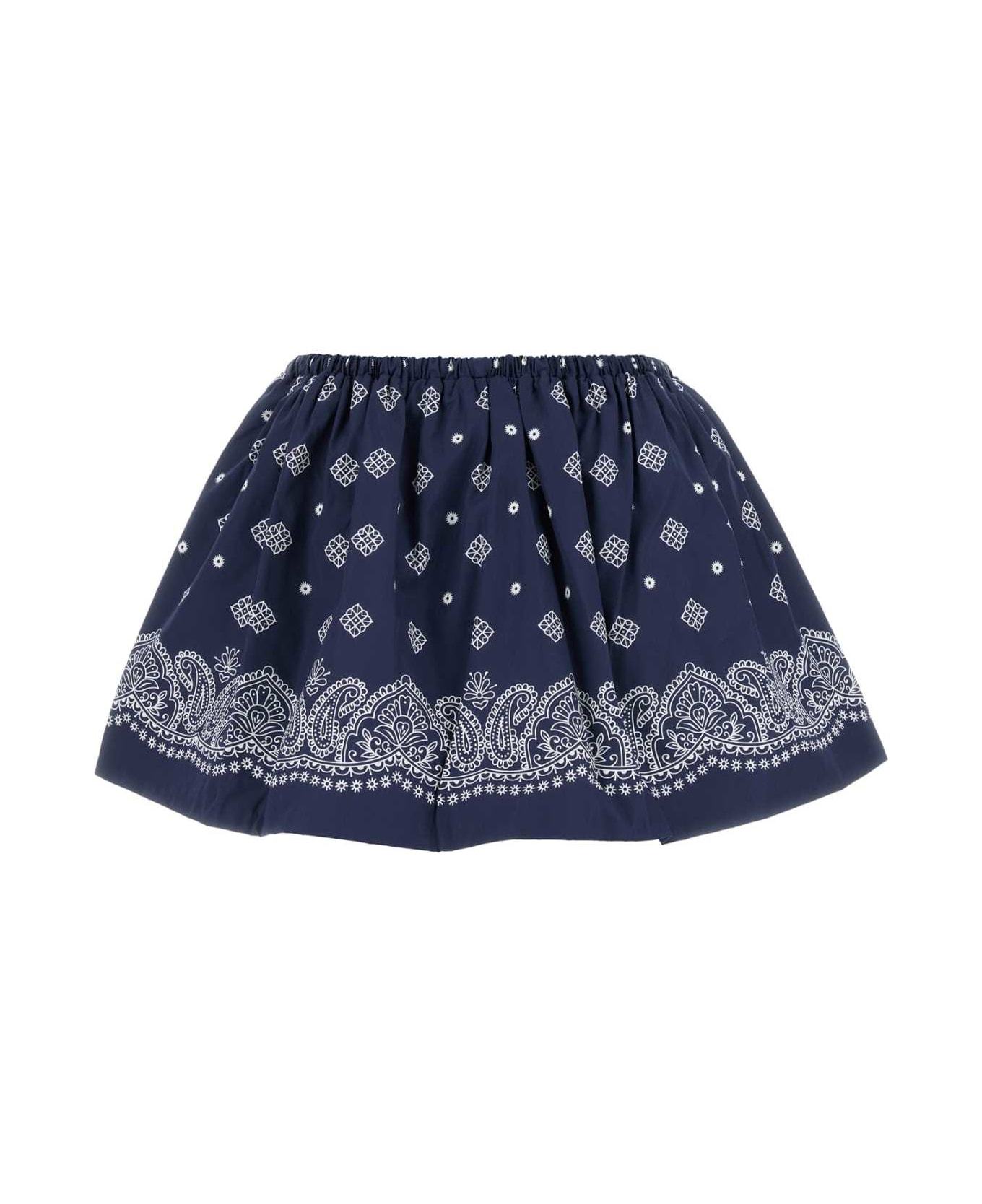MIU MIU BANDANA PRINT POPLIN MINISKIRT