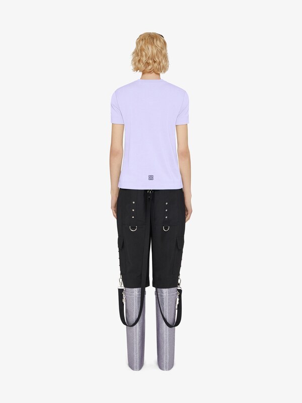 Givenchy Water Drill Cotton Slimming T-shirt In Blue