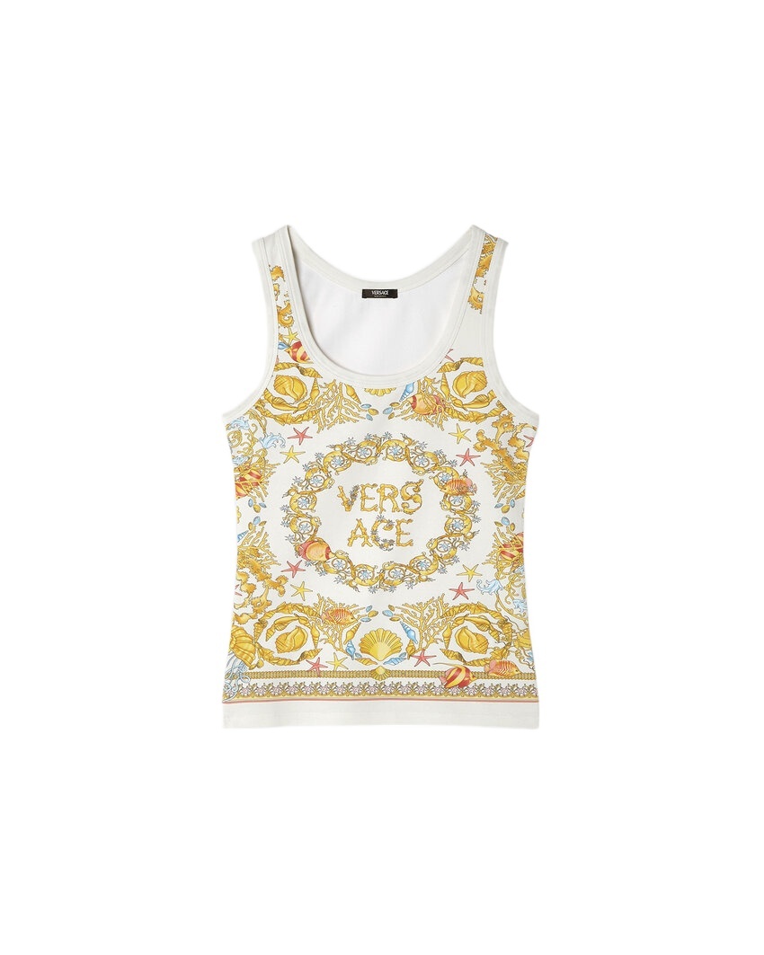 Versace Underwater Barocco Fitted Tank Top