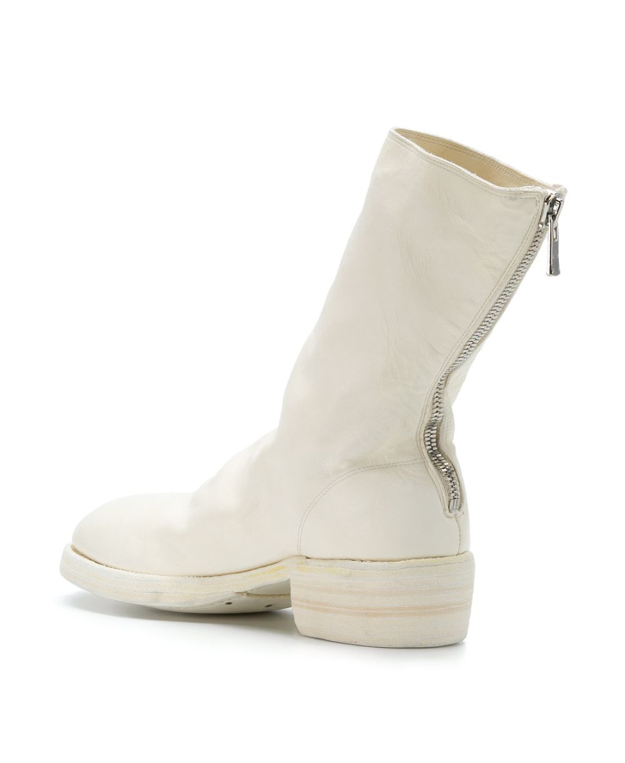 Guidi Zipper Boots Behind The Logo In White