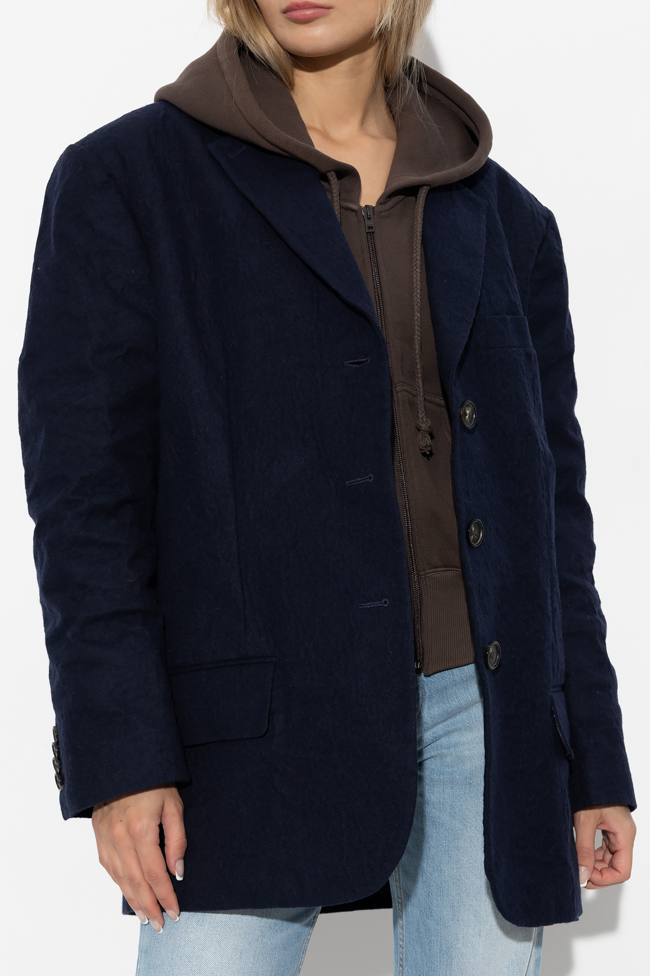 Acne Studios Single-breasted Suit Jacket In Blue