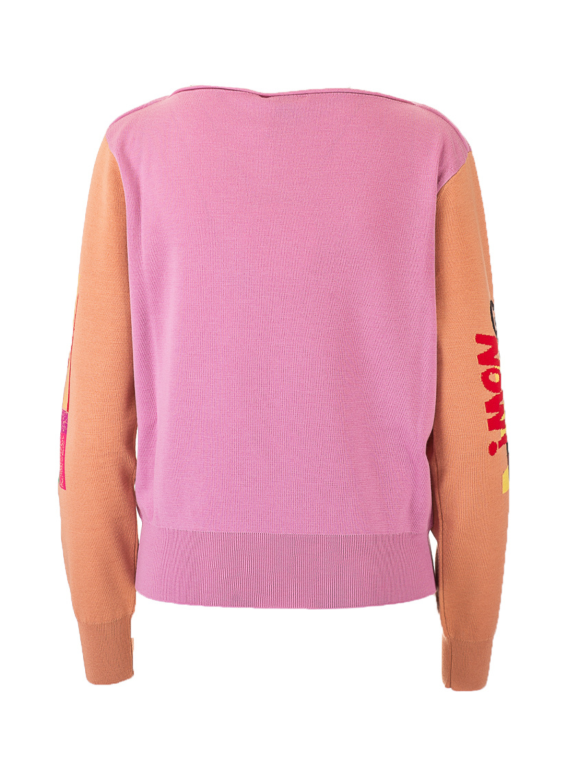 Chloé Intarsia-knit Colour-block Jumper In Pink