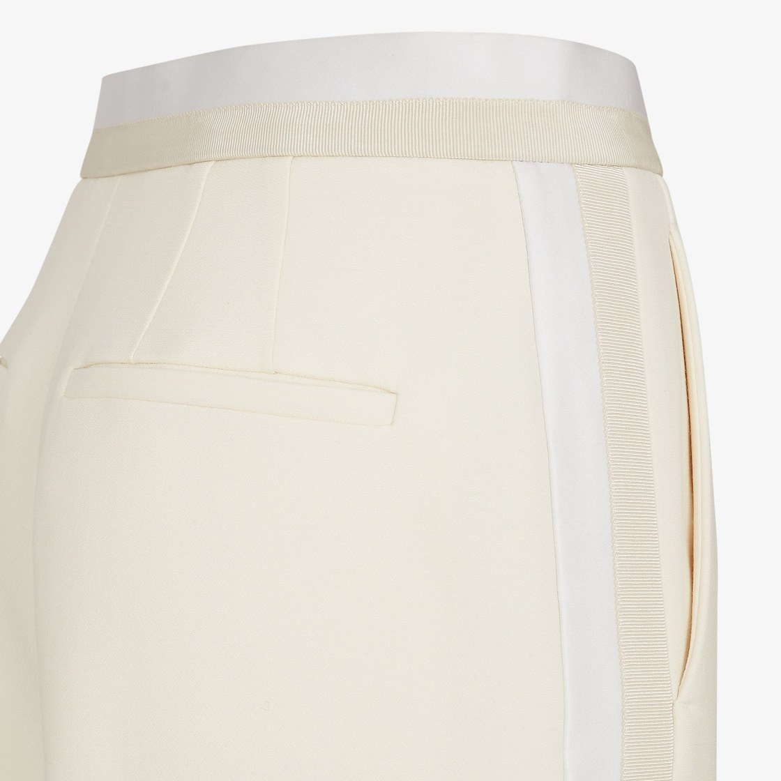 Fendi Creased Casual Pants In White