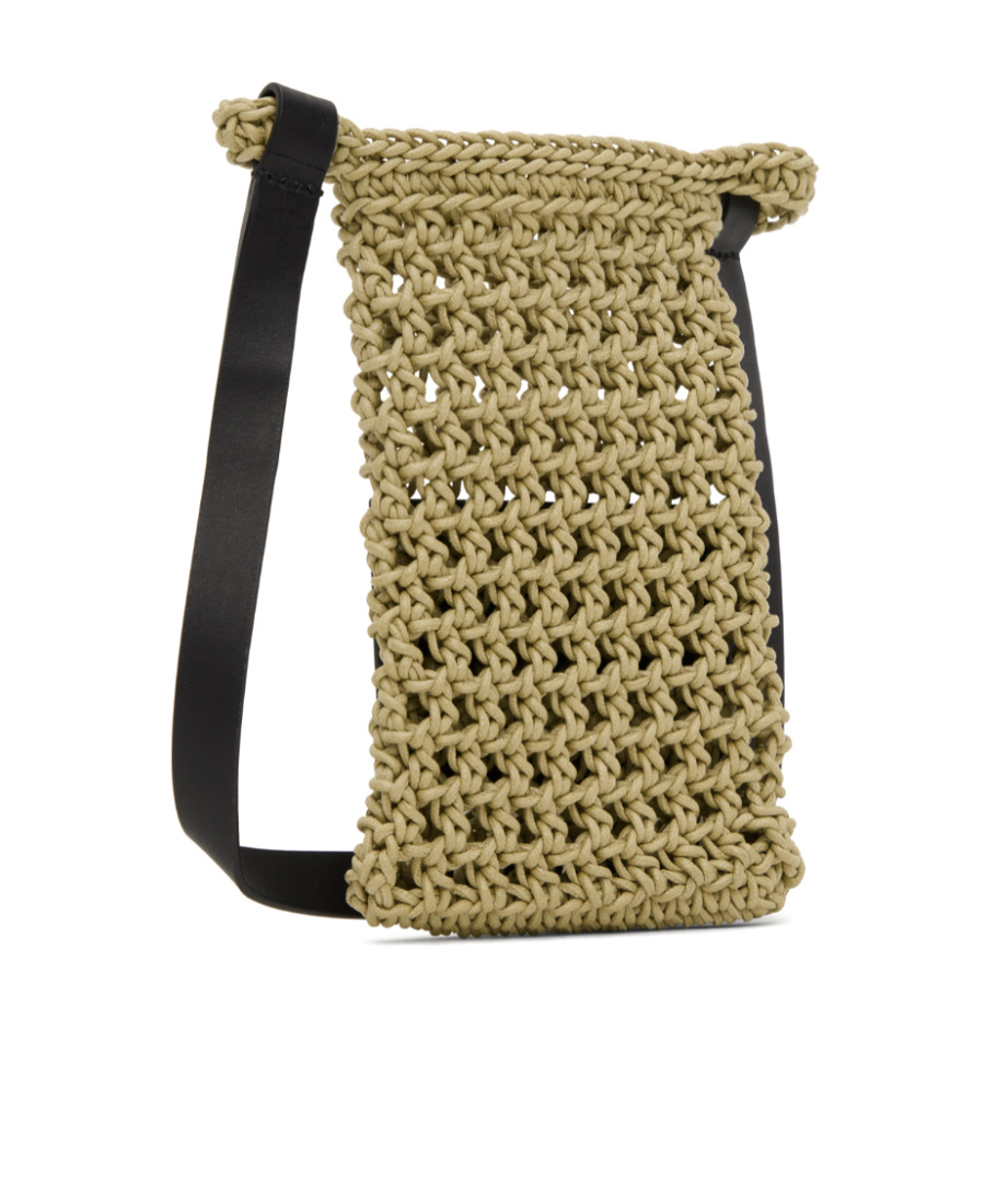 Jil Sander Logo Knotted Shoulder Bag In Black