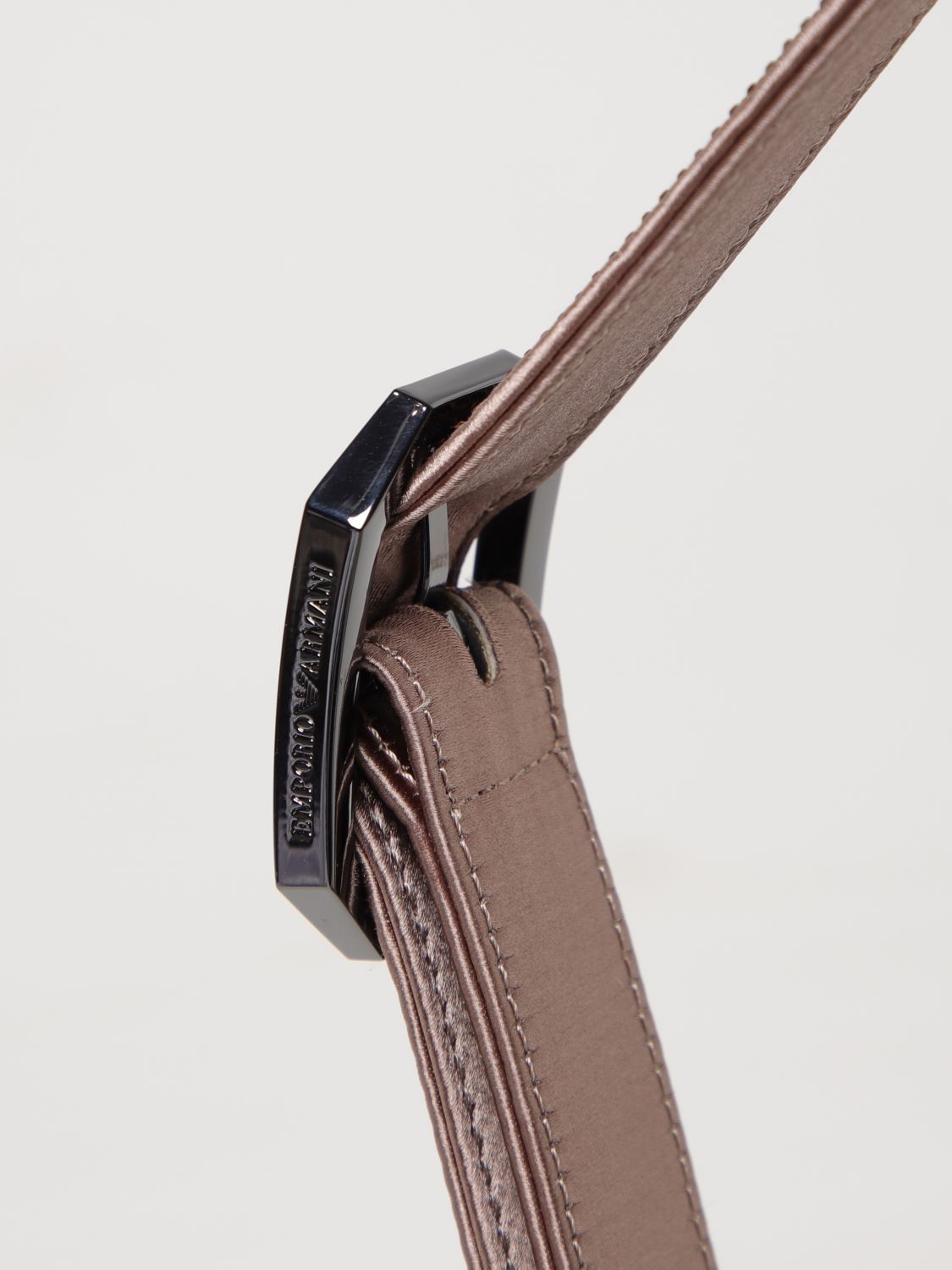 Shop Emporio Armani Rhinestone-embellished Shoulder Bag In Brown