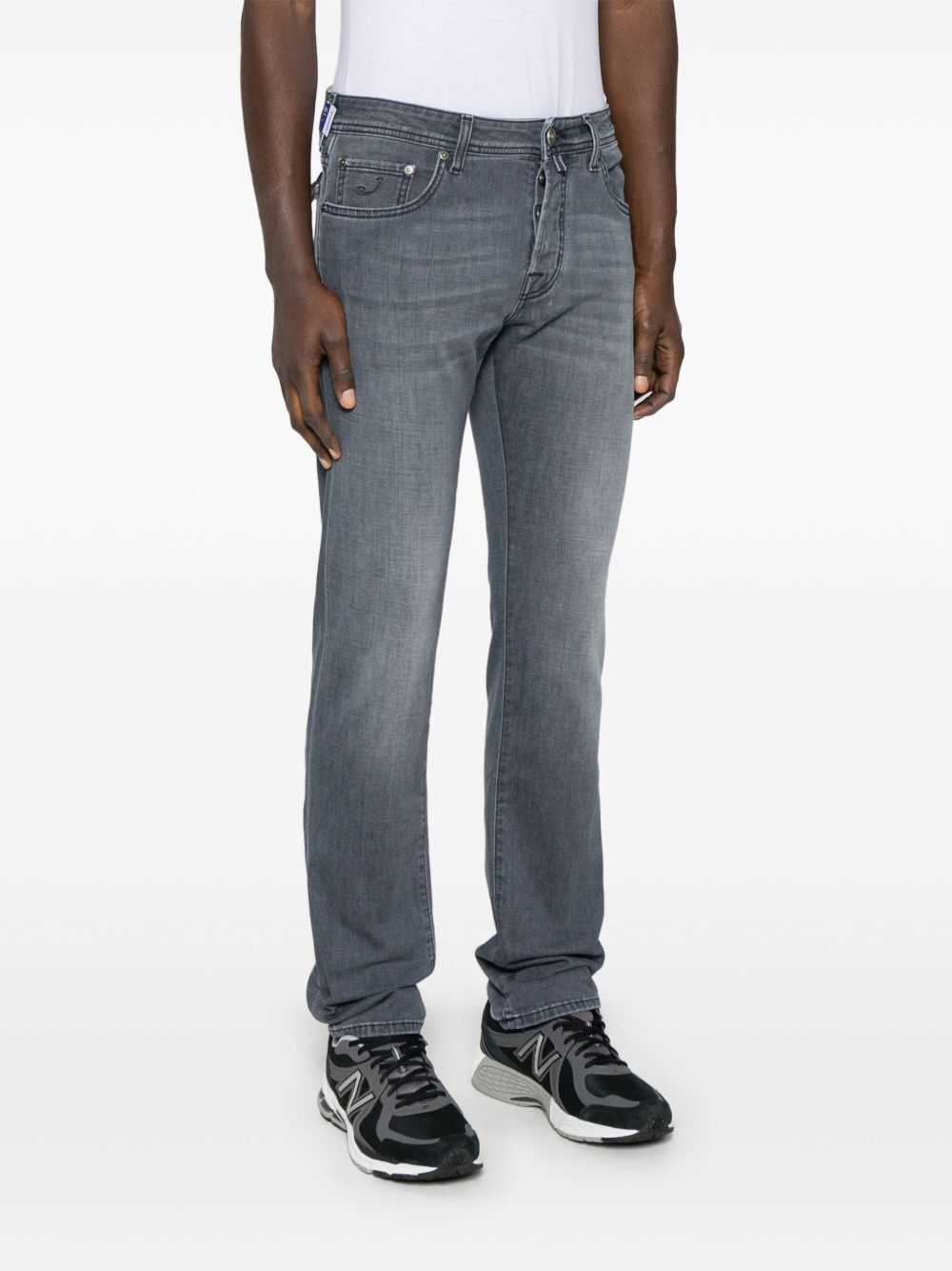 Shop Jacob Cohen Belt Loop Jeans In Black