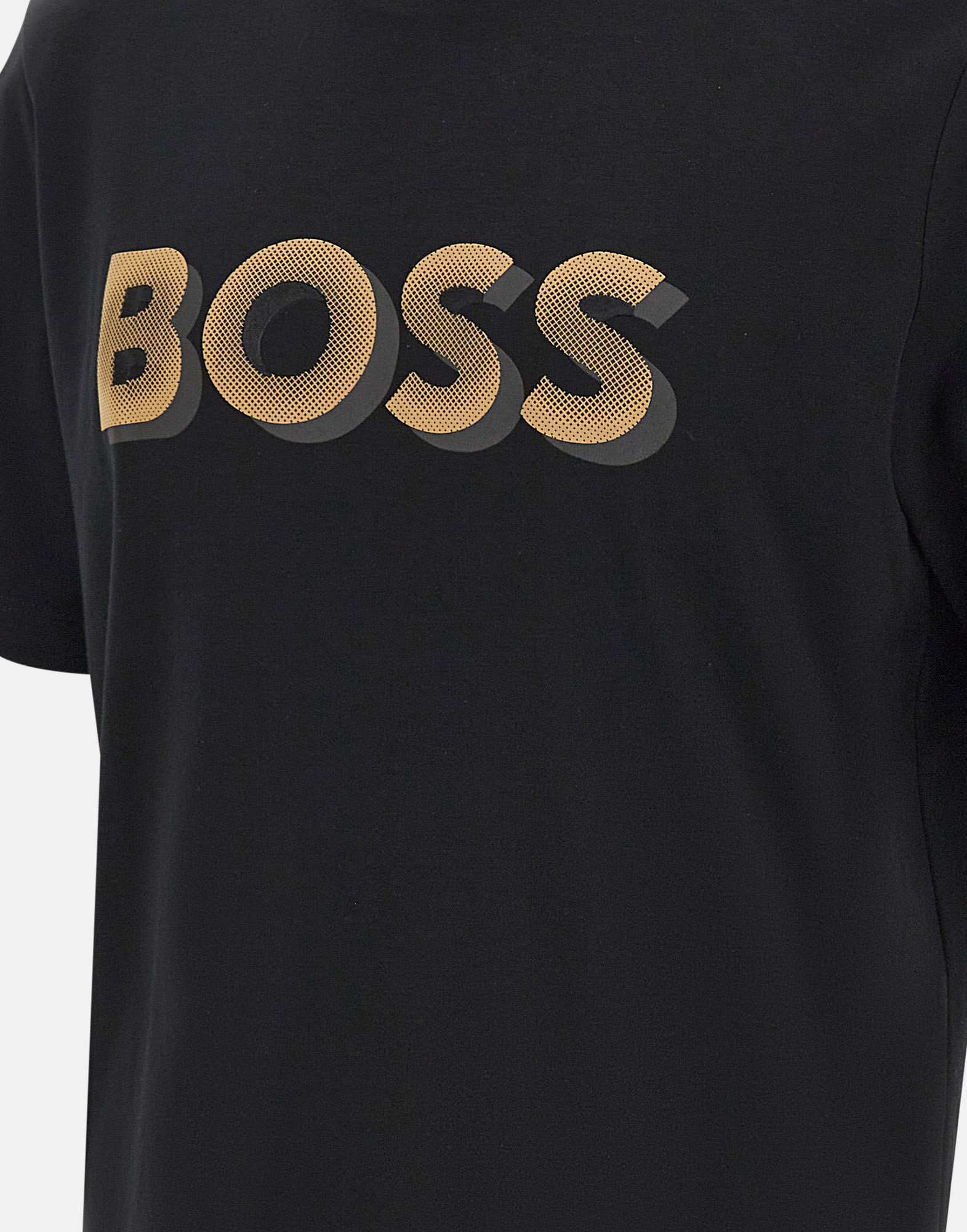 Hugo Boss Cotton Logo T-shirt For Everyday Wear In Black