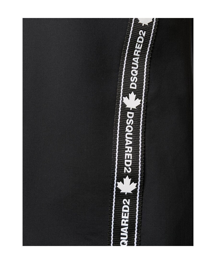 Dsquared2 Logo Sports Virgin Wool Blend T-shirt Dress In Black