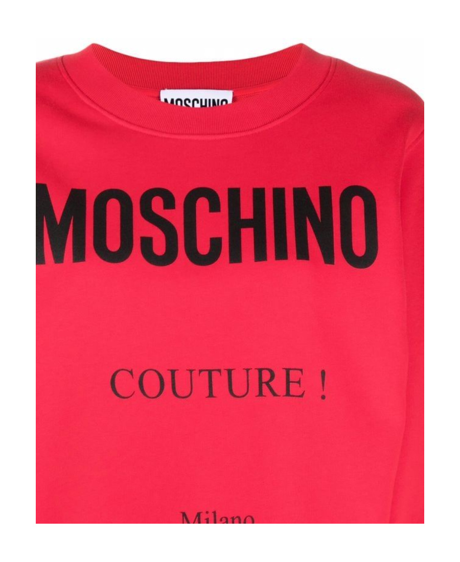 Moschino Logo-print Cotton Sweatshirt In Red