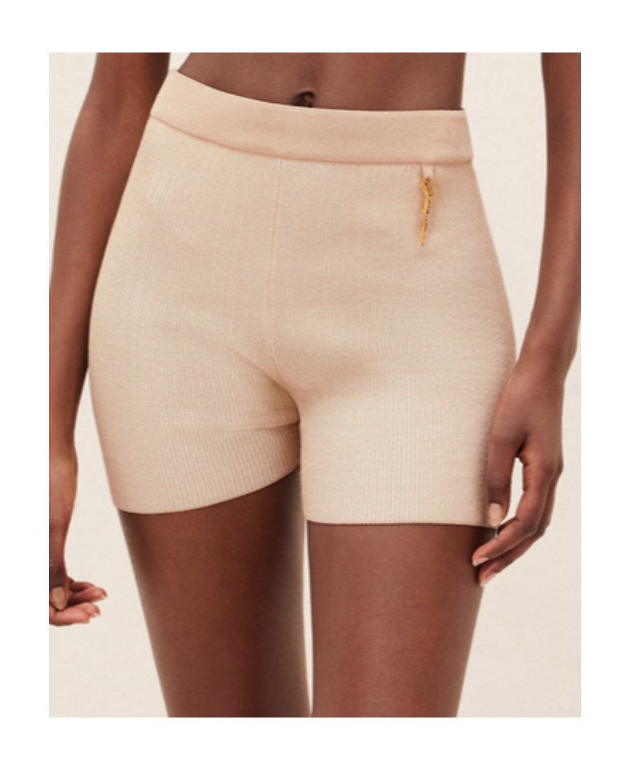 Jacquemus Le Short Pralu Knitted Shorts In Nude