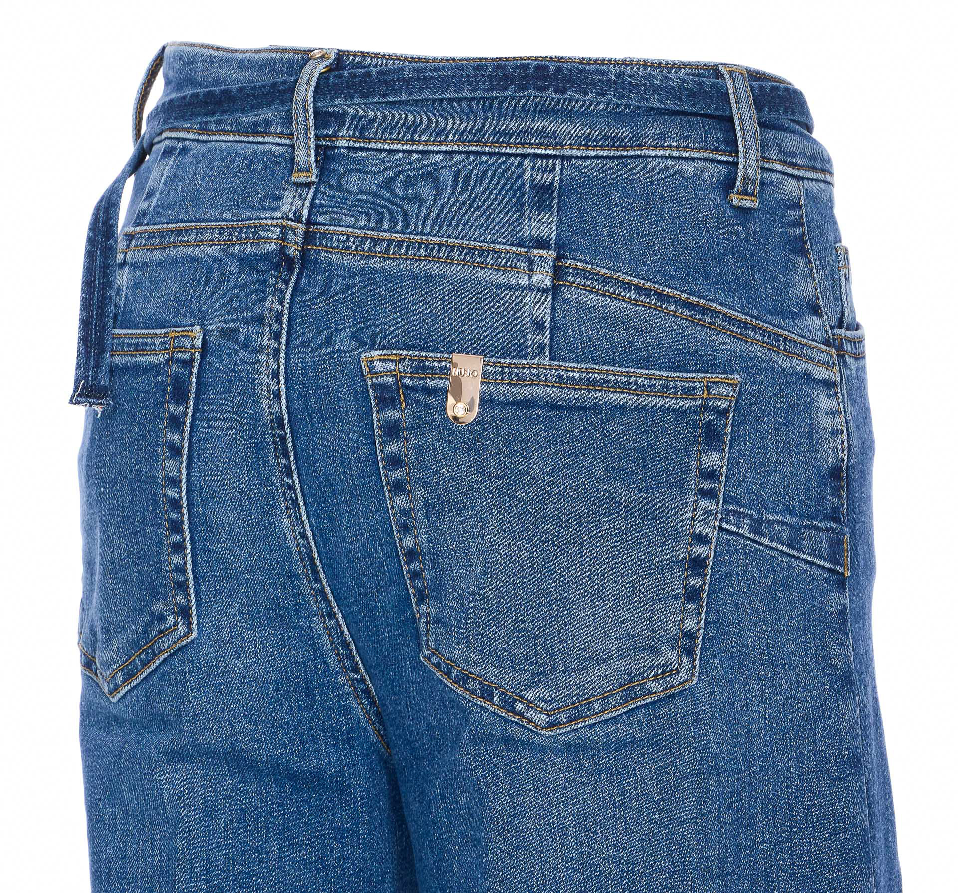 Liu •jo Denim Trousers With Belt Loops In Blue