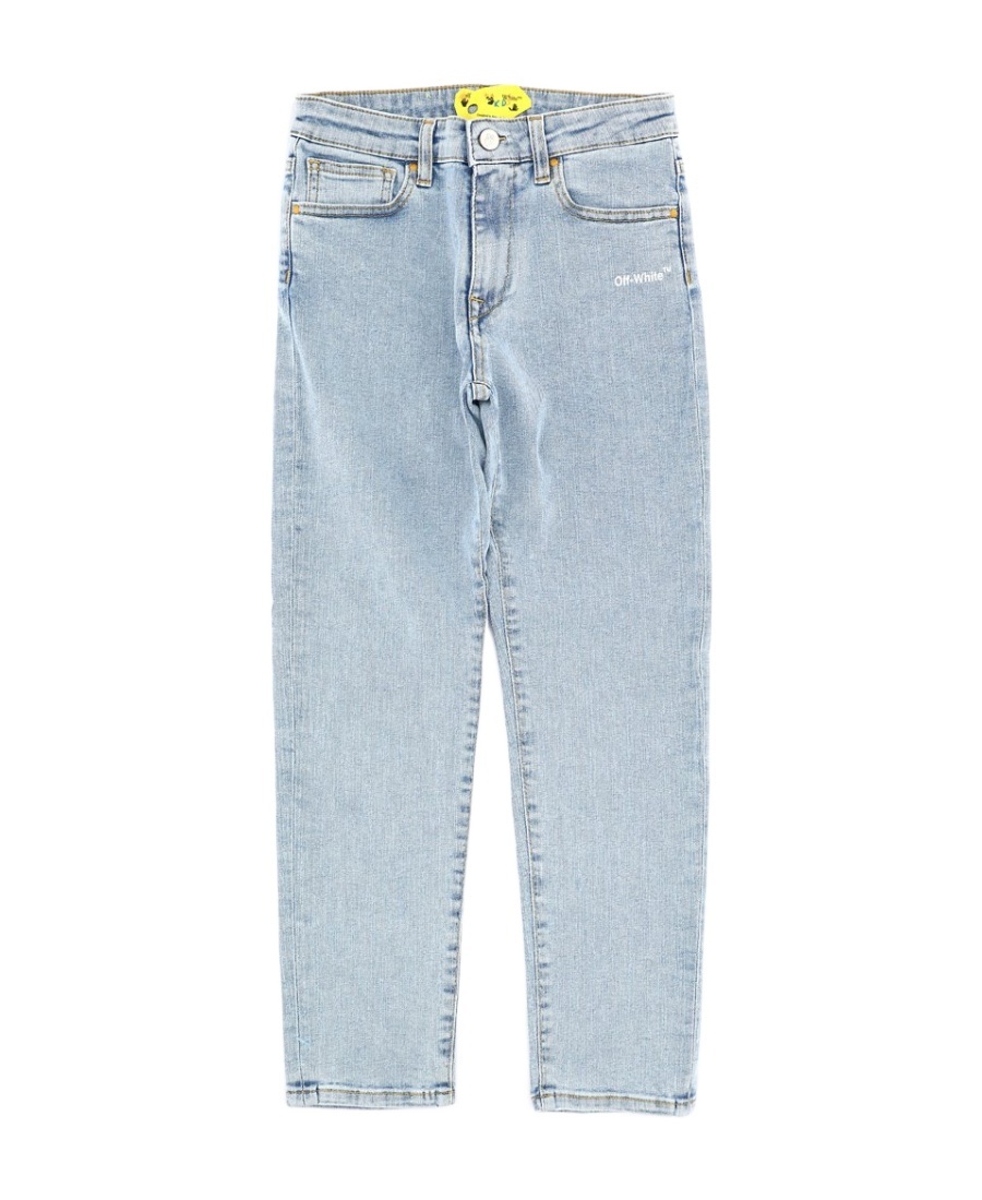 Off-white Diag-stripe Skinny Jeans In Blue