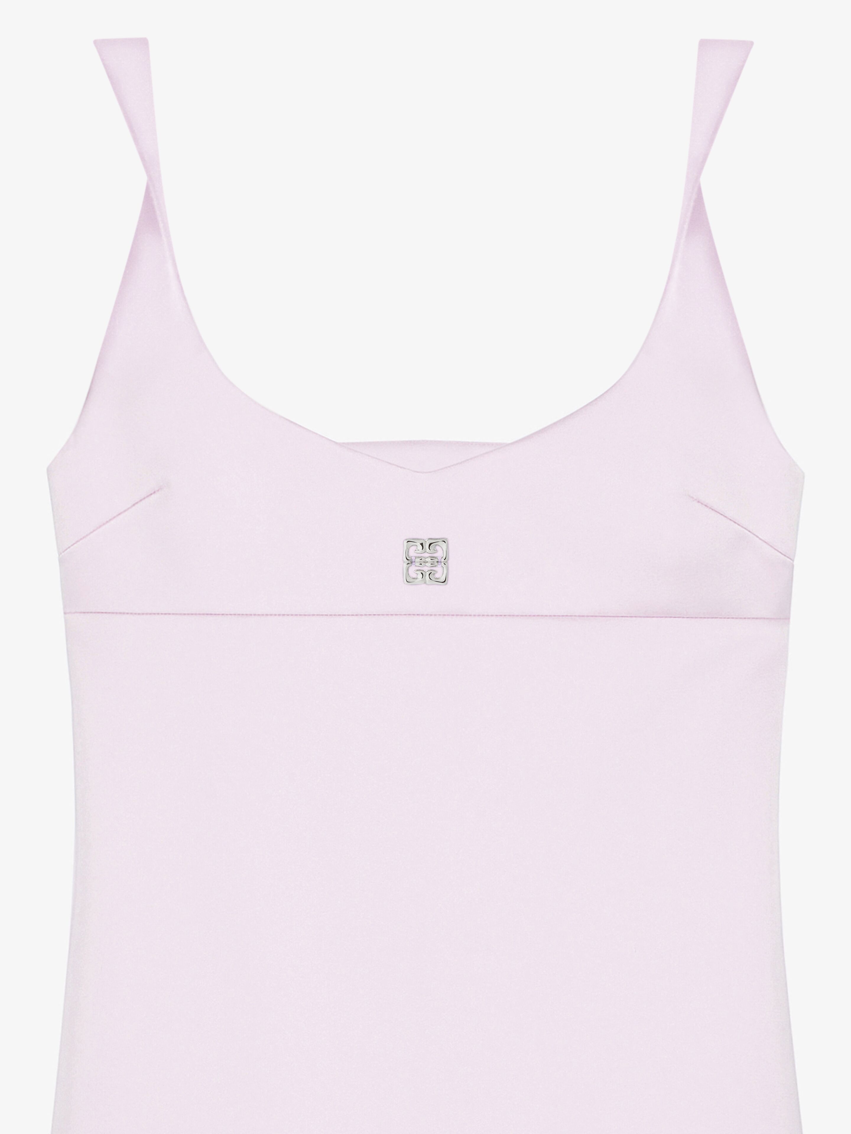 Givenchy Dress In Satin With Twisted Straps And 4g Detail In Pink