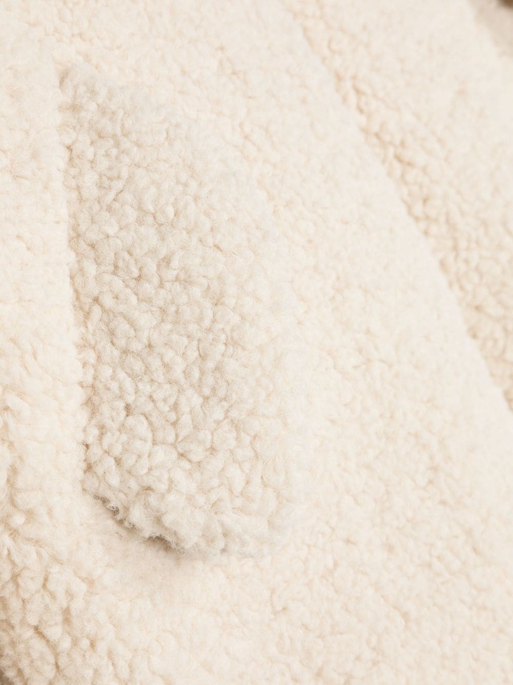 Msgm Faux-shearling Hooded Jacket In Nude