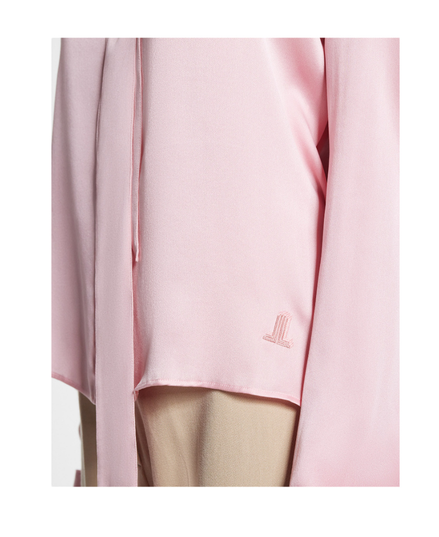 Lanvin Satin Top Sleeves Bow Detail In Pink