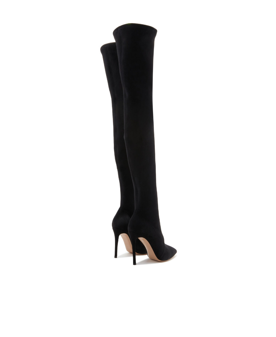 Casadei 105mm Square-toe Over-the-knee Boots In Black