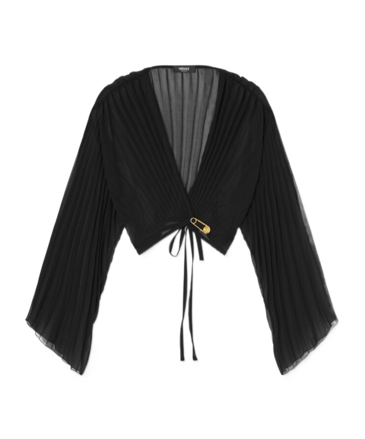 Versace Bluse Mit Falten In Black