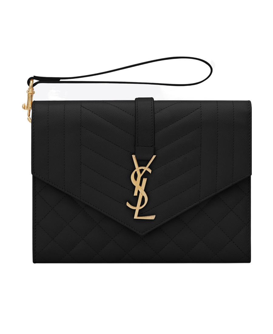 SAINT LAURENT MONOGRAM ENVELOPE CLUTCH BAG