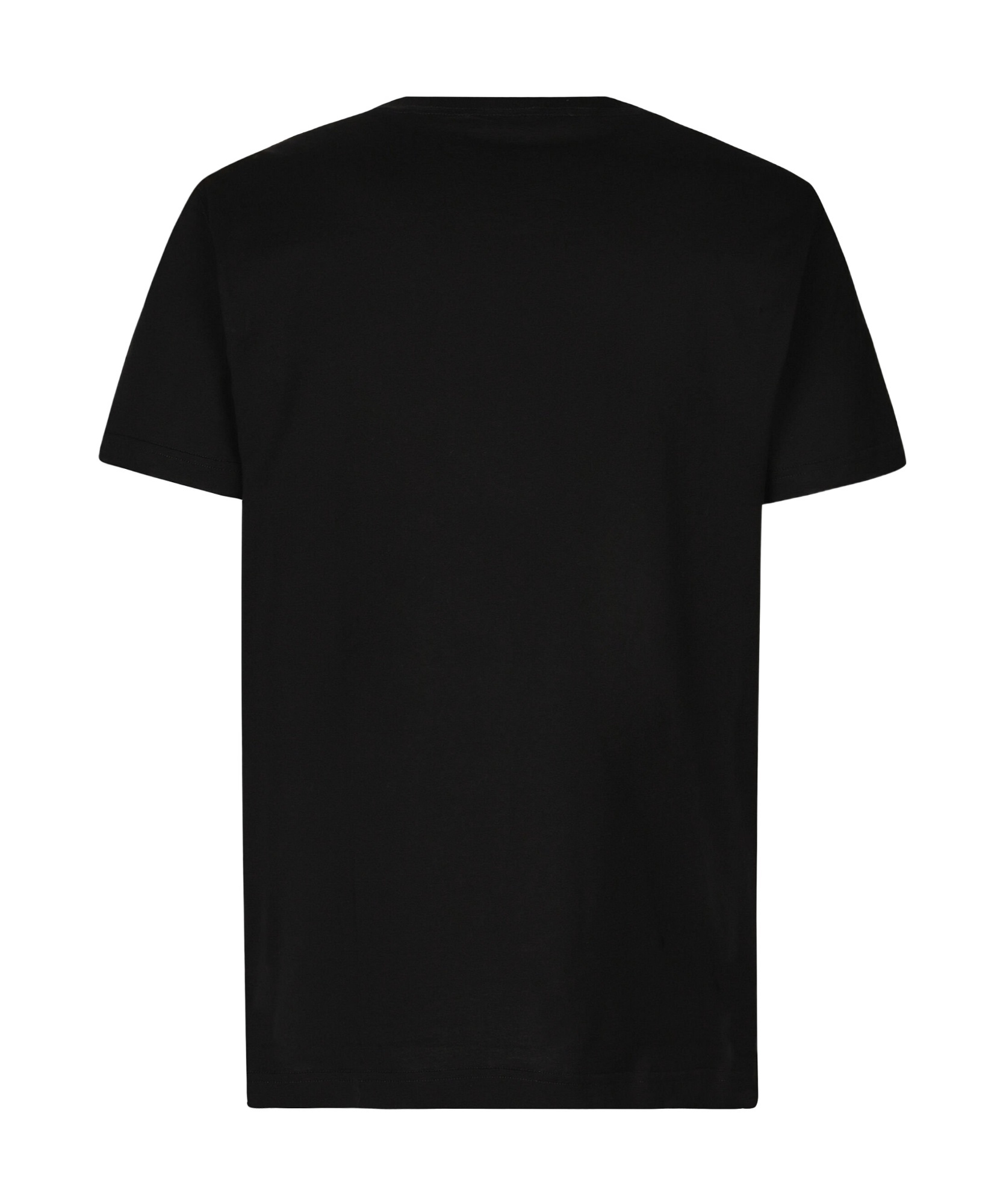 Dolce & Gabbana Black Cotton T-shirt With Large Interlocking Logo Print In Black