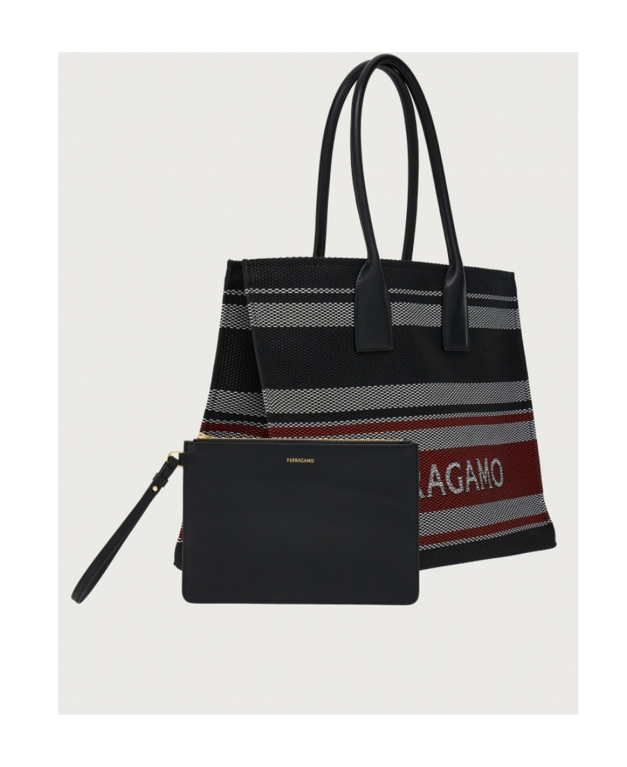 Ferragamo Signature Tote Bag In Black