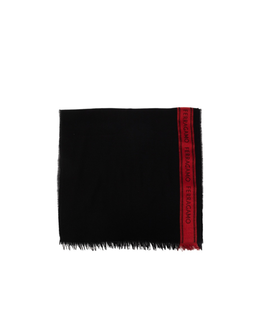 Ferragamo Salvatore Color Blocked Scarf In Black