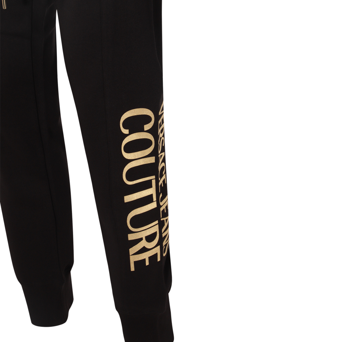 Versace Jeans Logo-print Cotton Track Pants In Black