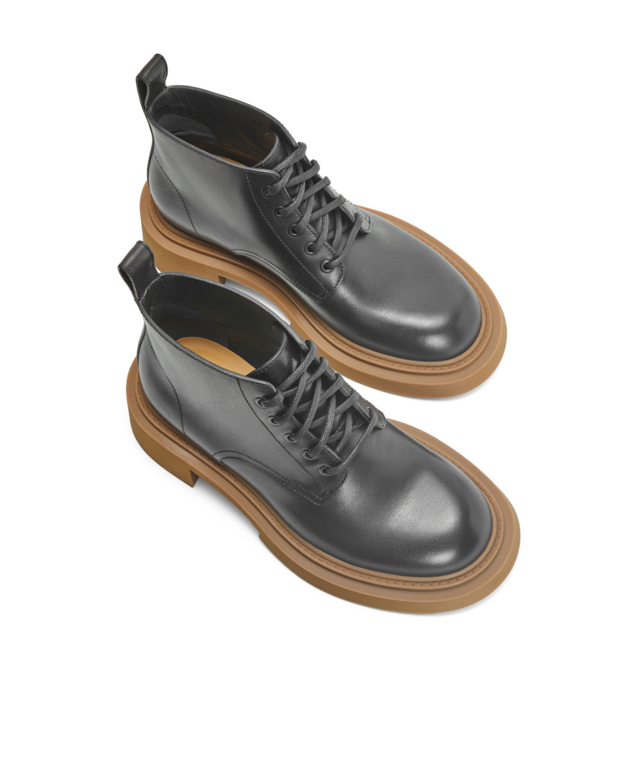 Loewe Logo-laced Short Boots In Black