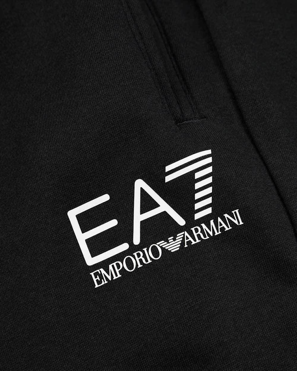Ea7 Black Logo Two-piece Sports Suit In Black