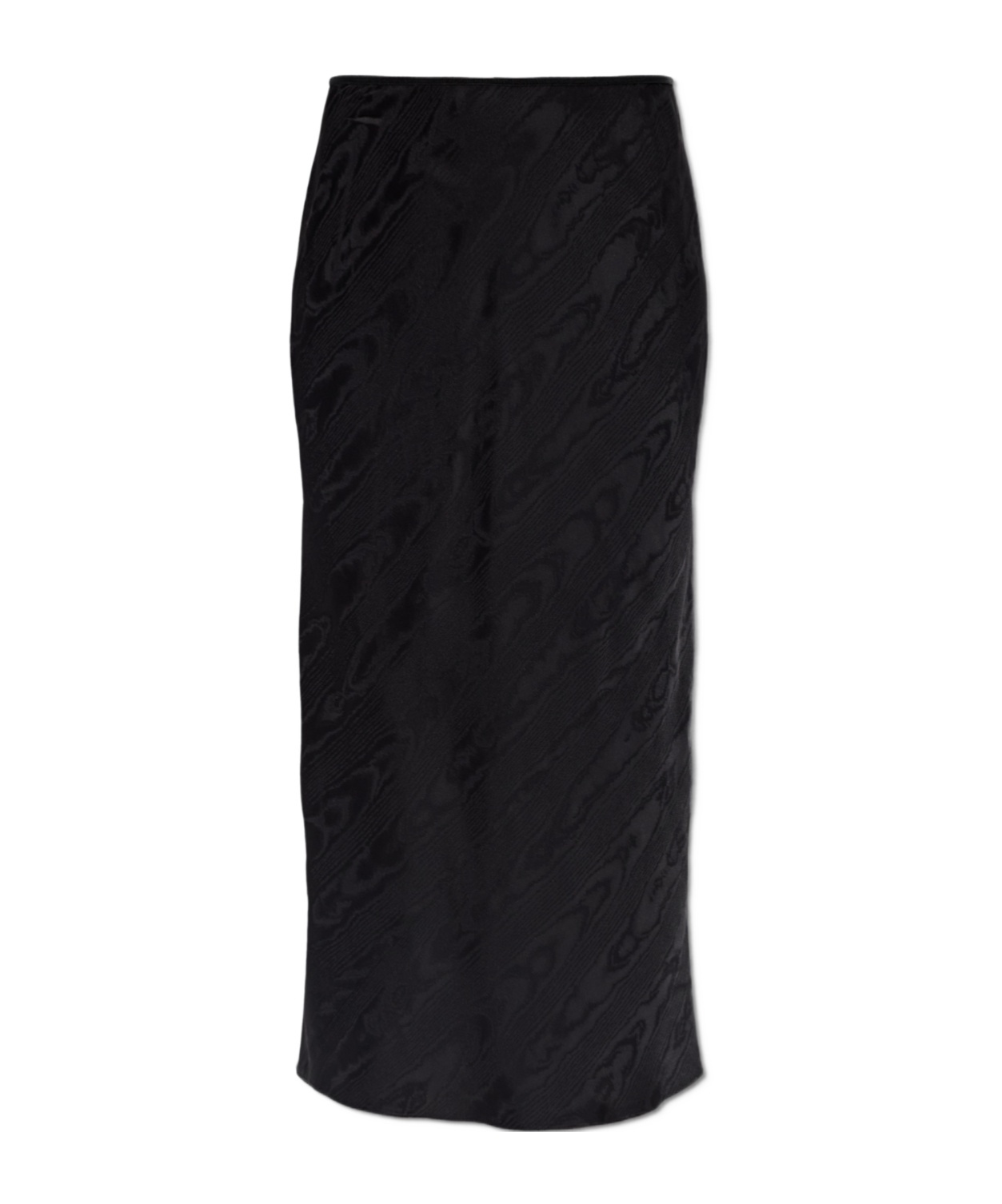 Dries Van Noten Moire Midi Skirt In Black