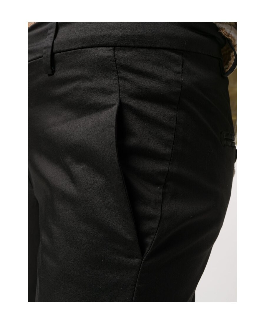 Dondup Contrast Four-pocket Slim Trousers In Black