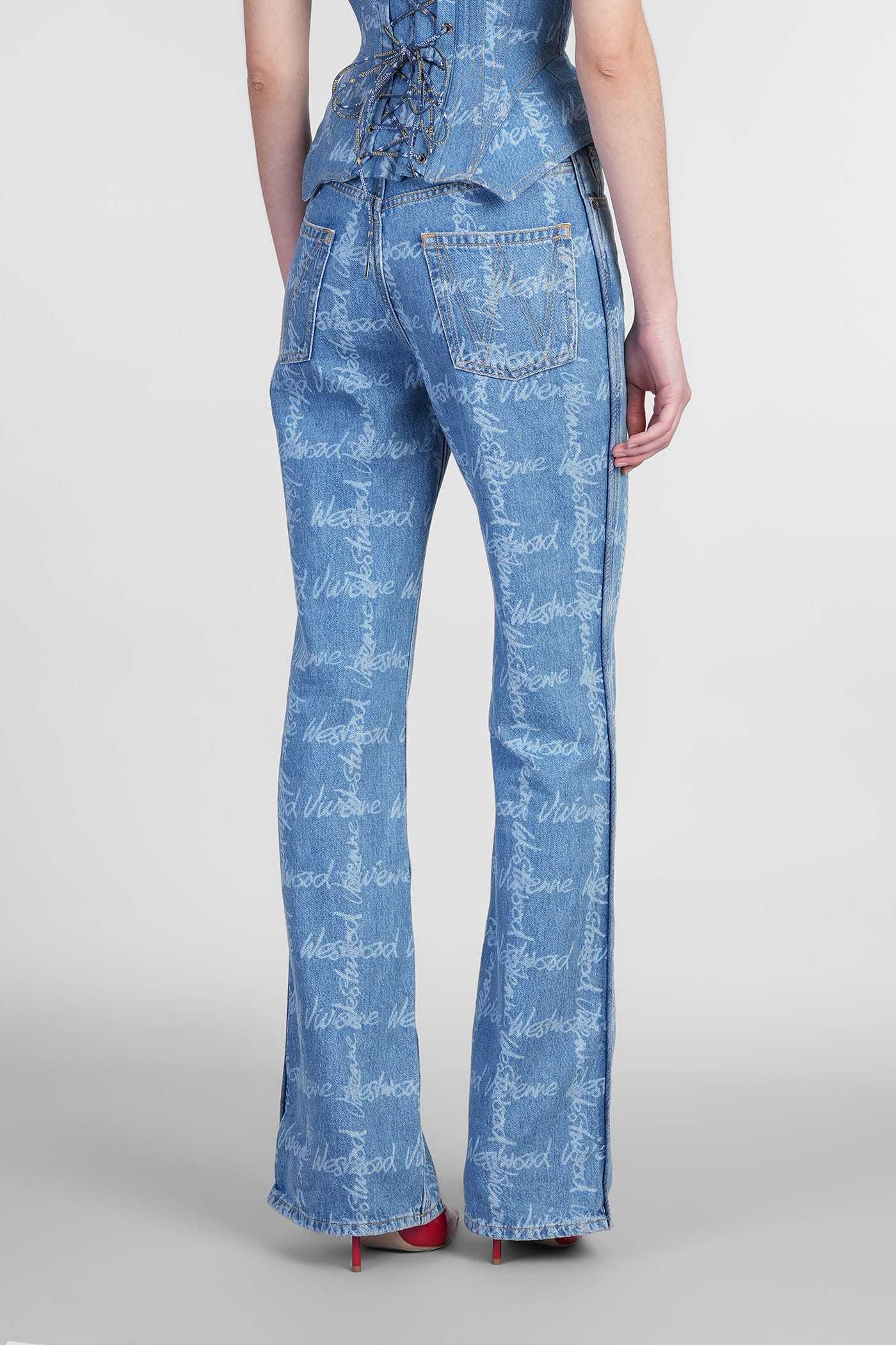 Vivienne Westwood Ray 5 Pocket Jeans Laser Denim Vw-grid-blue 31 Women In Blue