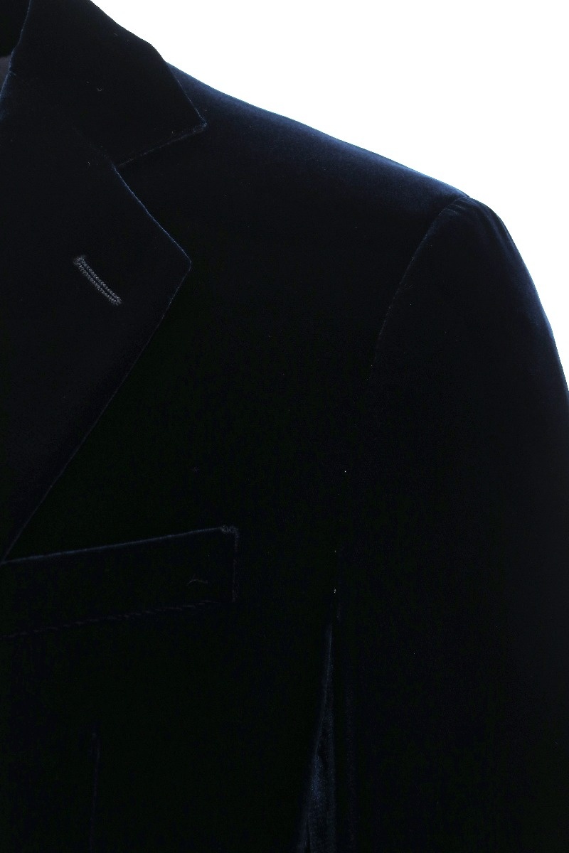 Giorgio Armani Dark Blue Double-breasted Blazer In Black
