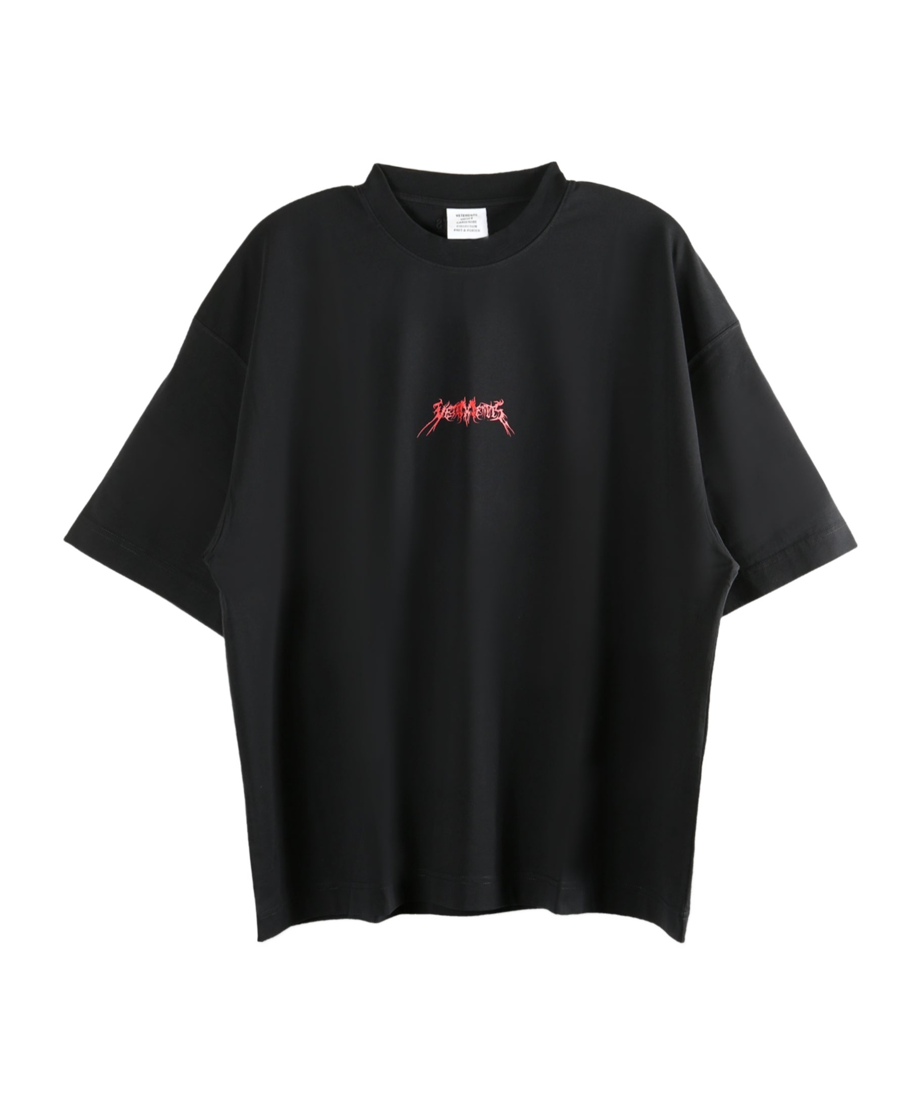 Vetements Oversized Printed Cotton-jersey T-shirt In Black