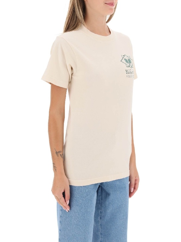 Sporty And Rich T-shirt With Round Neck And Short Sleeves In White