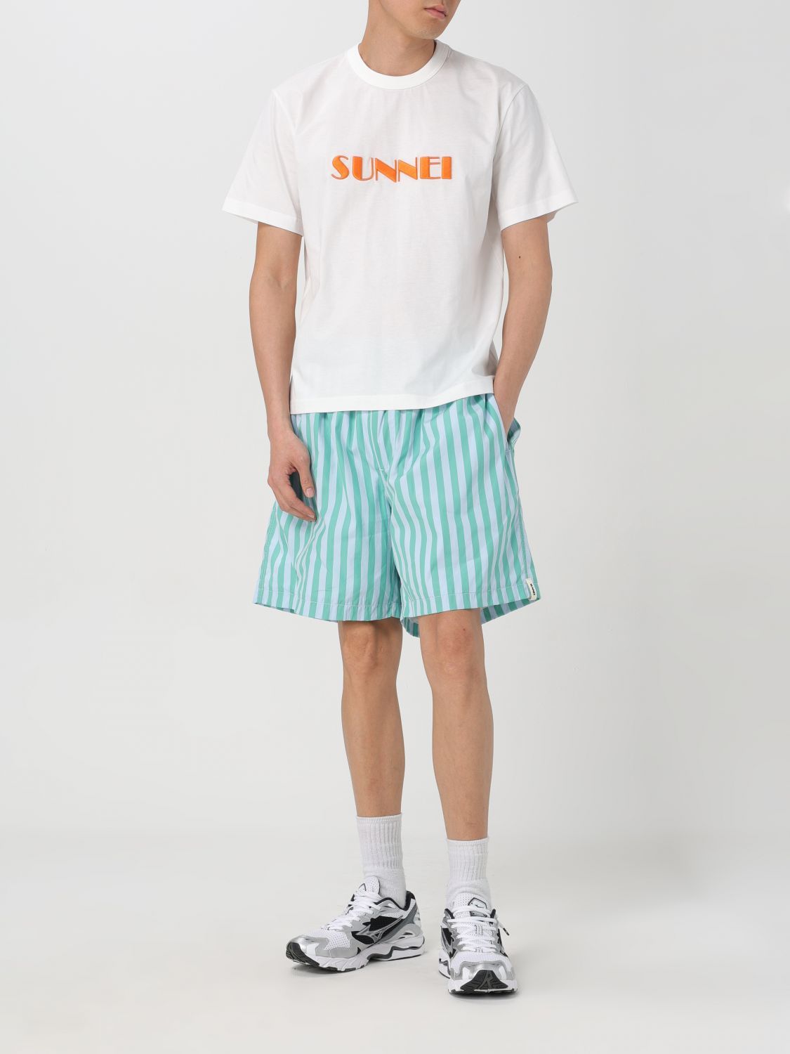 Sunnei Logo Embroidered Crewneck T-shirt In White