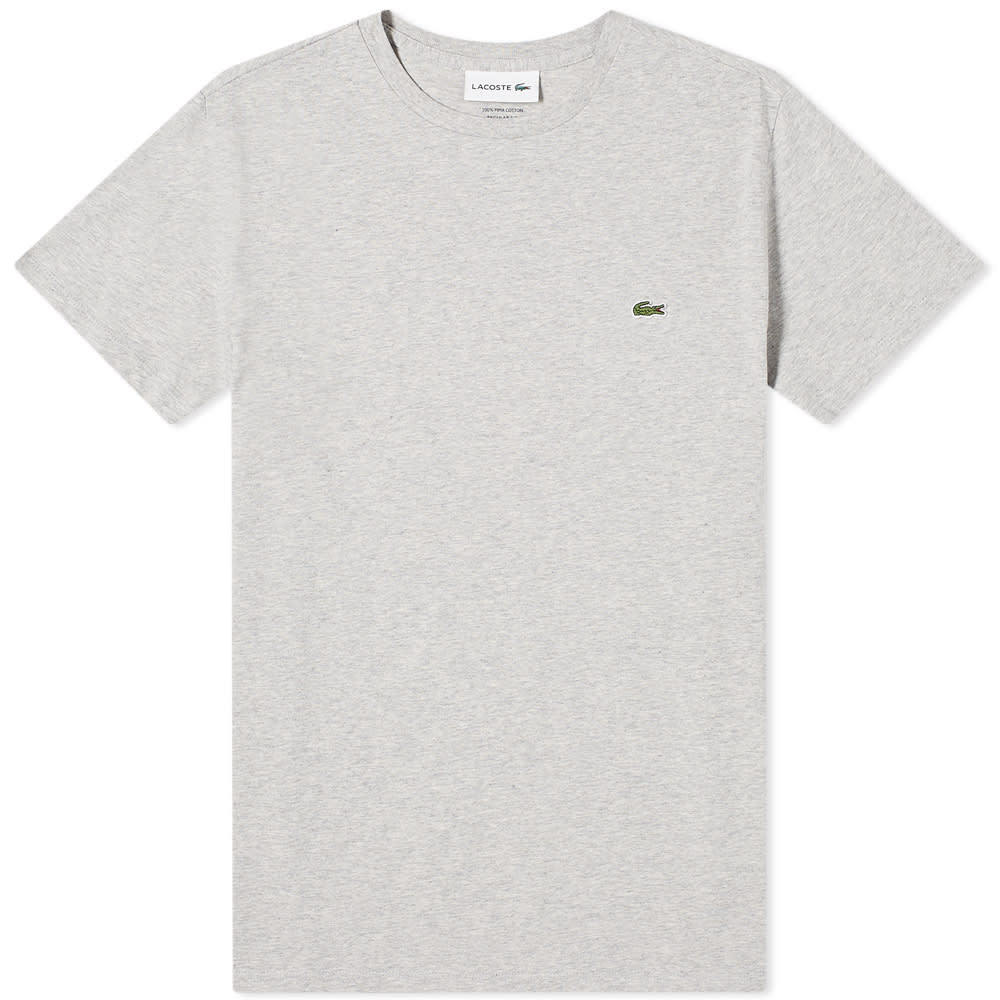 Lacoste Logo Embroidered Short-sleeved T-shirt In Gray