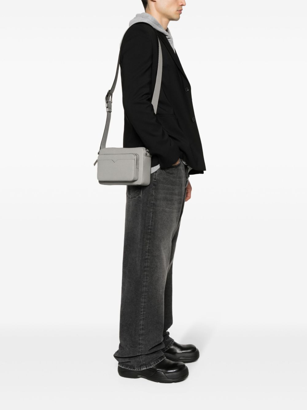 VALEXTRA V-LINE REPORTER MESSENGER BAG