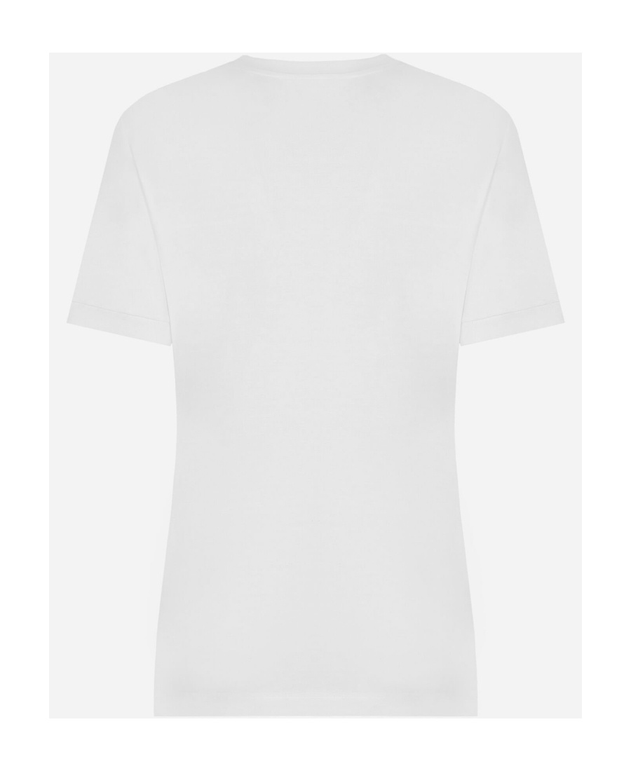Dolce & Gabbana Jersey T-shirt With Dg Logo Plaque In White